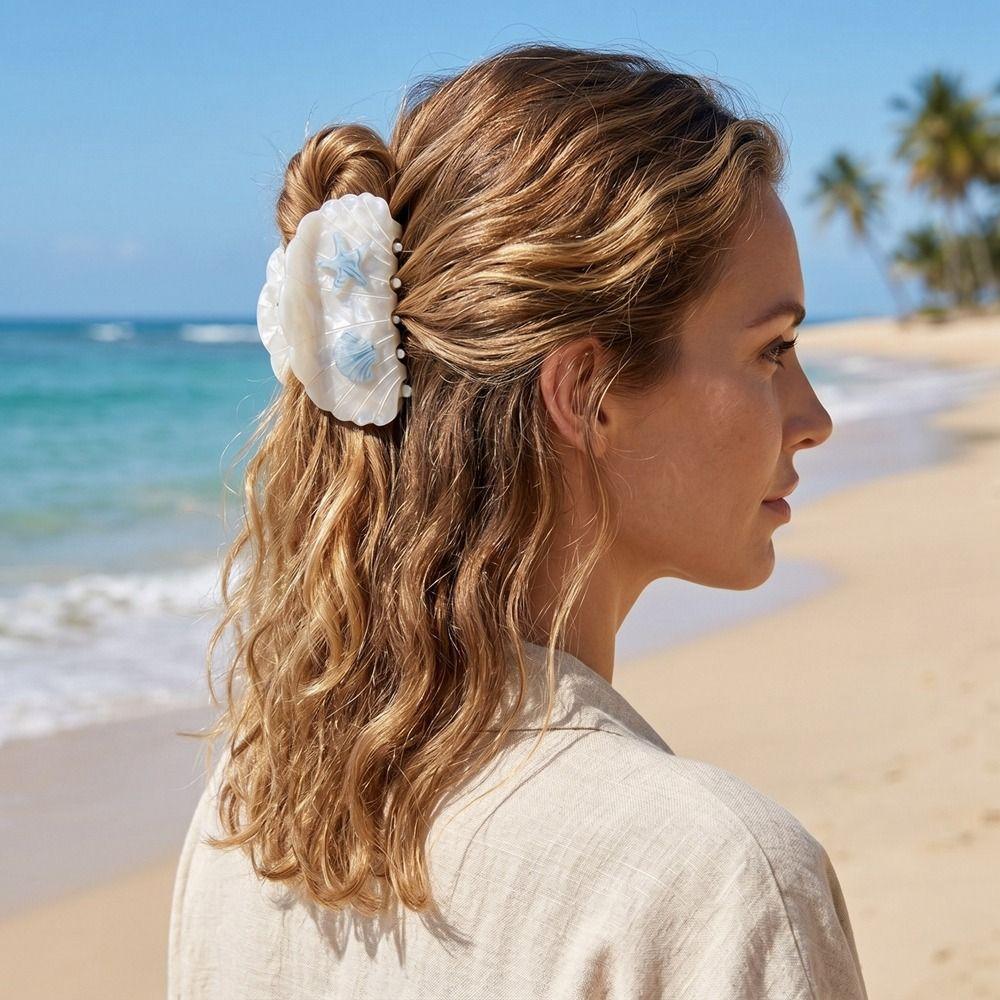 Starfish Ocean Style Fish Hair Claw Hairpin Fish Shape Grab Clip Sweet Shell Grasp Travel
