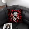BBetty BoopP Fashion Cushion Cover Natural Linen Organic Fabric DoubleSided Printing Sofa Home Decor Gift Pillow Case