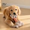 Safe Teeth Cleaning Playthings Stuffed Animal Dog Toy, Indestructible Giraffe Raccoon Squeaky Plush Toy Machine Washable Toys with Rope, Soft Chew for