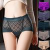 Women Hollow Breathable Triangle Panties Sexy Lace Mesh Silk Knickers Plus Size High Waist Butt Lifter Pants Bottom Briefs