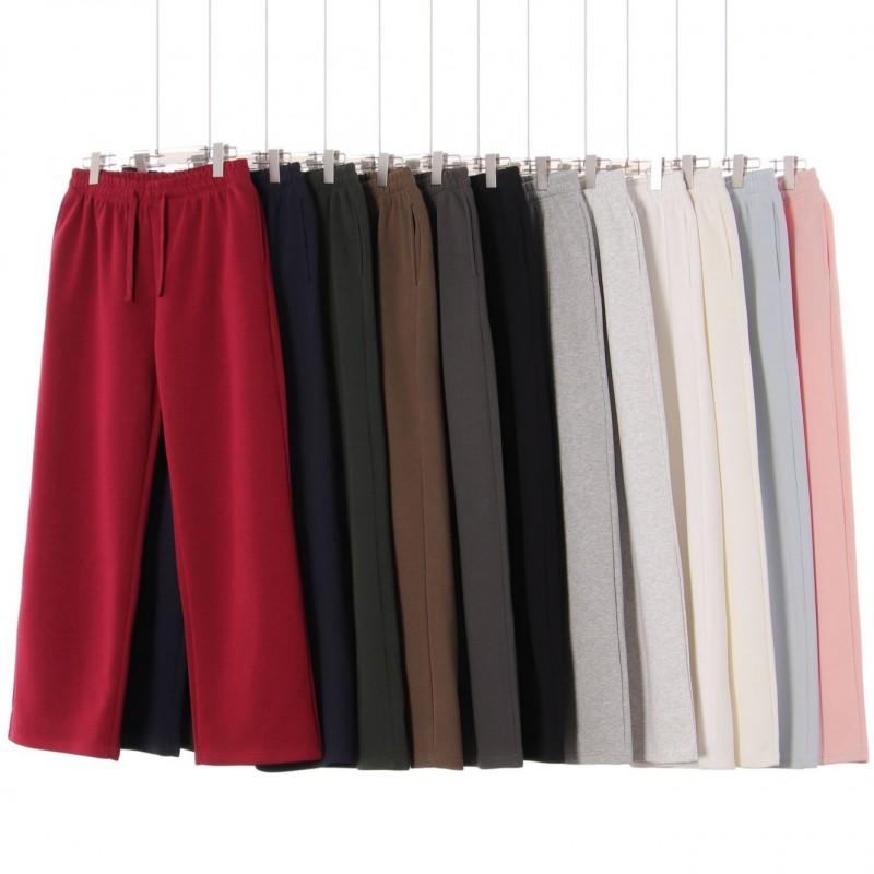 Unisex 350g Heavyweight Cotton Loose Straight Leg Pants Casual Fall Wear