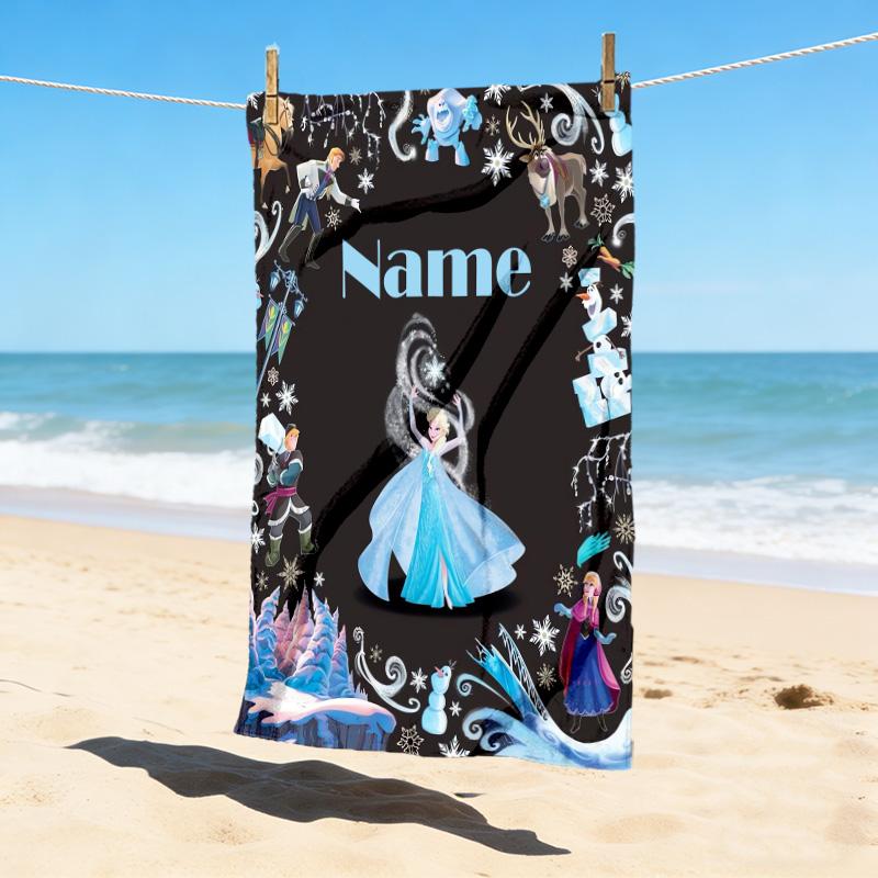 Custom Name Princess Garden Stylish Digital Printing Beach Towel Quick‑Drying Absorbent Blanket for Beach Pool Gym Travel