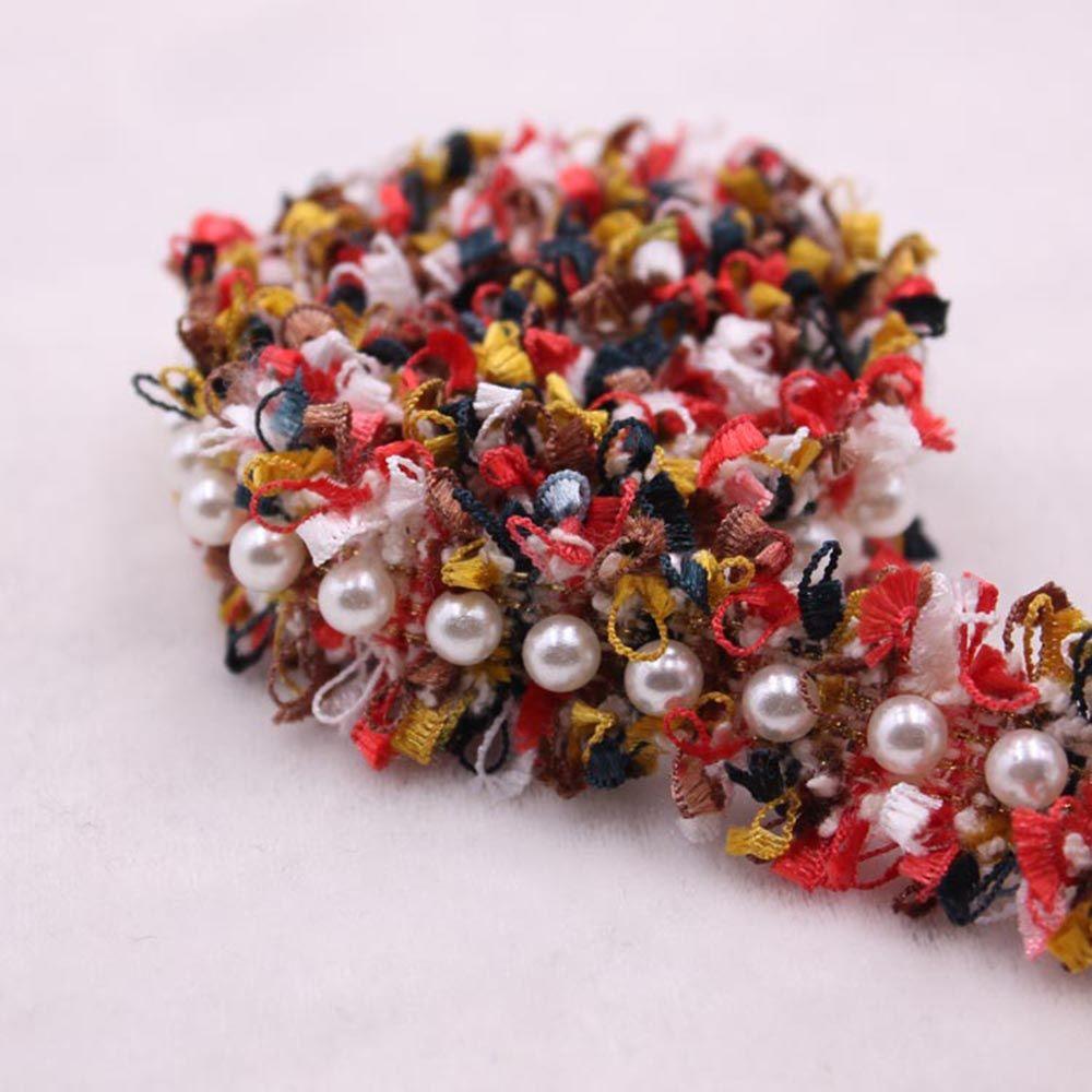 1 ярд DIY Craft Vintage швейные принадлежности ручной работы костюм платье лента ткань кружевная отделка жемчужные бусины