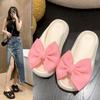 Thick Soled Sandals for Women, Wearing Bow Tie Clip On Slippers for Women