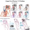 iPhone 17 Pro Max Яркая Тень Магнитный Двухцветный Прозрачный Противоударный Чехол