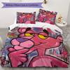 Pink Panther Cartoon Pattern Bedding,Quilt Set Quilt Cover Pillowcase Home Birthday Gift (1*duvet cover+2*pillowcase,without core)XSJT0917303