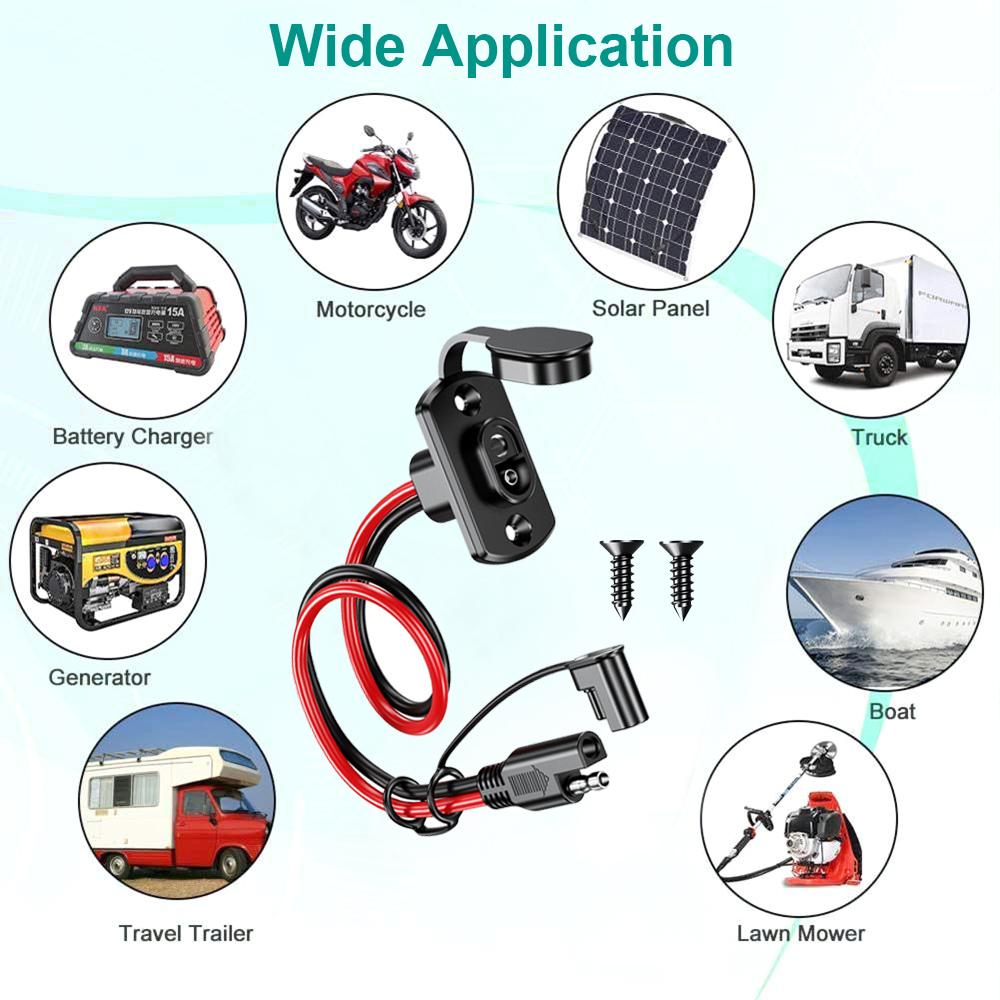 SAE Quick Connector Harness SAE адаптер штекер-гнездо к гнезду кабель 12AWG 30CM удлинительный кабель водонепроницаемый