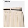 Zaprha 2025 New Arrival with Belt Gas Casual Elegant Vertical Midi Skirt Skirt Long Slim Looking 3897095