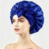 Silky Satin Sleep Cap with Tie-Up Ribbon for Women - Hair Care Hat