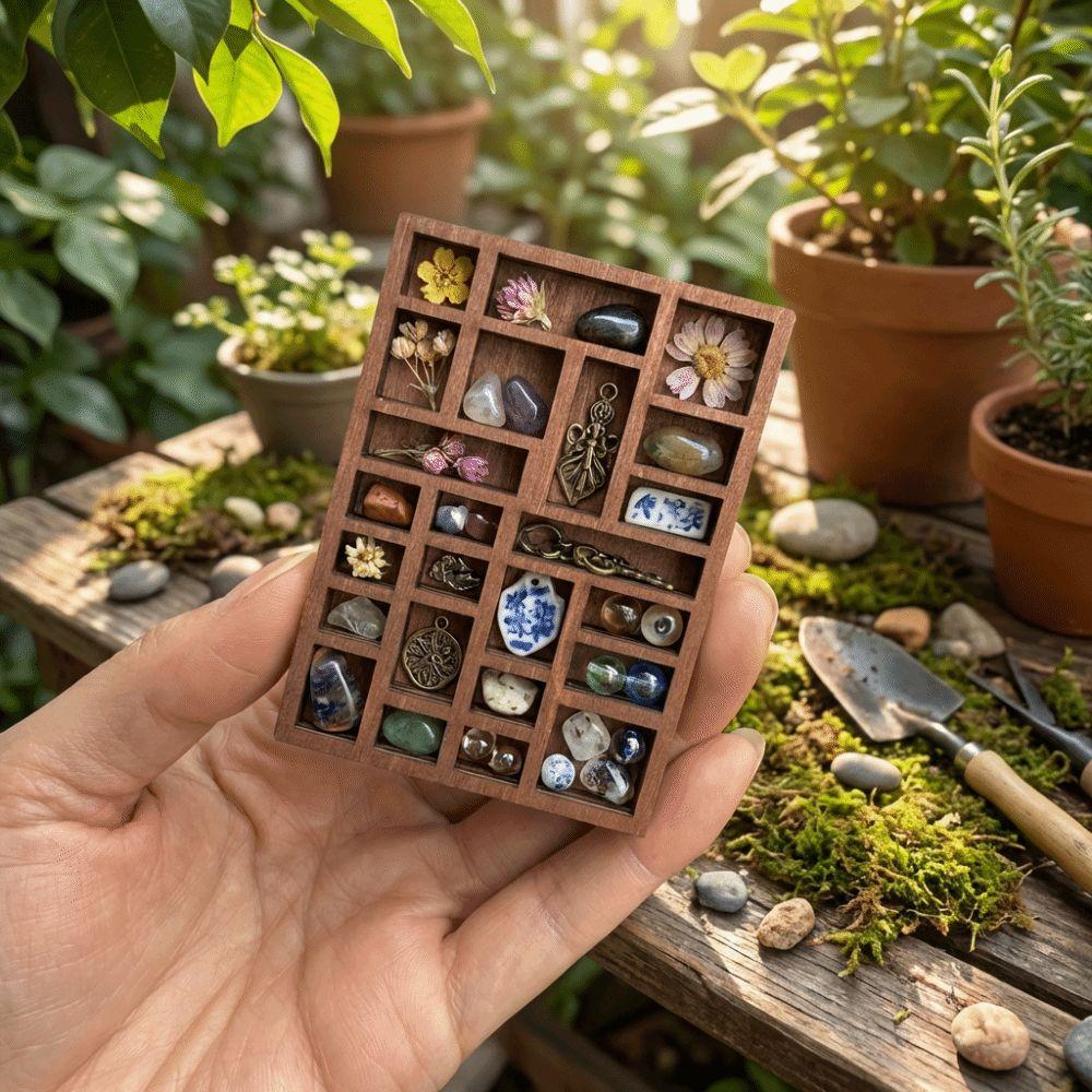 Wooden Jewelry Display Tray Miniature Crystal Dollhouse Shelf Goods Display Rack Jewelry Storage