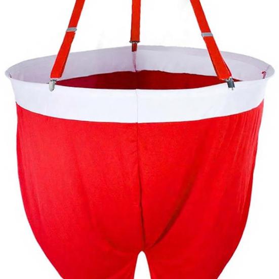 Santa Pants Snowball Fight Game with 20 Balls Red White Snowball Toss Activity Game Families Indoor Outdoor Yard Ball Catching Game