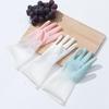 2X Dishwashing Cleaning Gloves Silicone Rubber Dish Washing Glove For Household