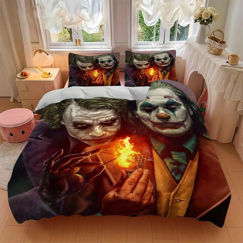 Joker Fire Print 3Pcs Bedding Setduvet Cover With 2 Bedropillowcase Home Birthday Gift