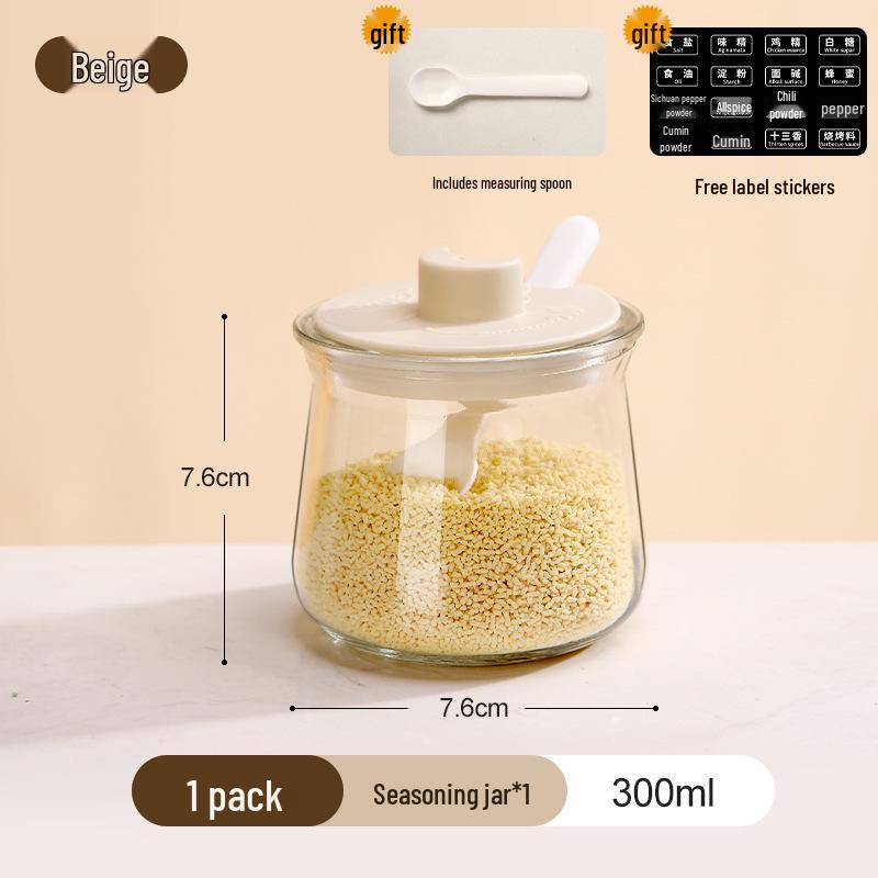 Элегантный набор стеклянных банок для специй с крышками - Герметичное кухонное хранилище для приправ