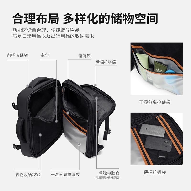 Men's Business Backpack Expandable Large Capacity Travel Bag Commuter 17.3-inch Computer Bag Student Backpack