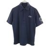 Dot Pattern Golf Short Sleeve Polo Shirt L Navy Men's Used