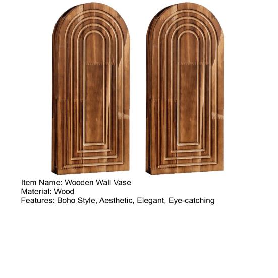 Деревянная настенная ваза Бохо Настенная подвесная кашпо Фермерский дом Настенный декор для прихожей, коридора, ванной комнаты, гостиной, столовой, узких пространств