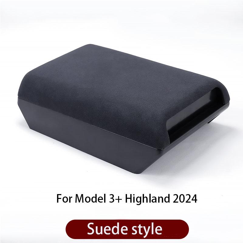 For Tesla Model Y Juniper 2026 Accessories Armrest Protector Box Cover Black Soft Suede Center Console Panel Pad Model 3/Y 2021