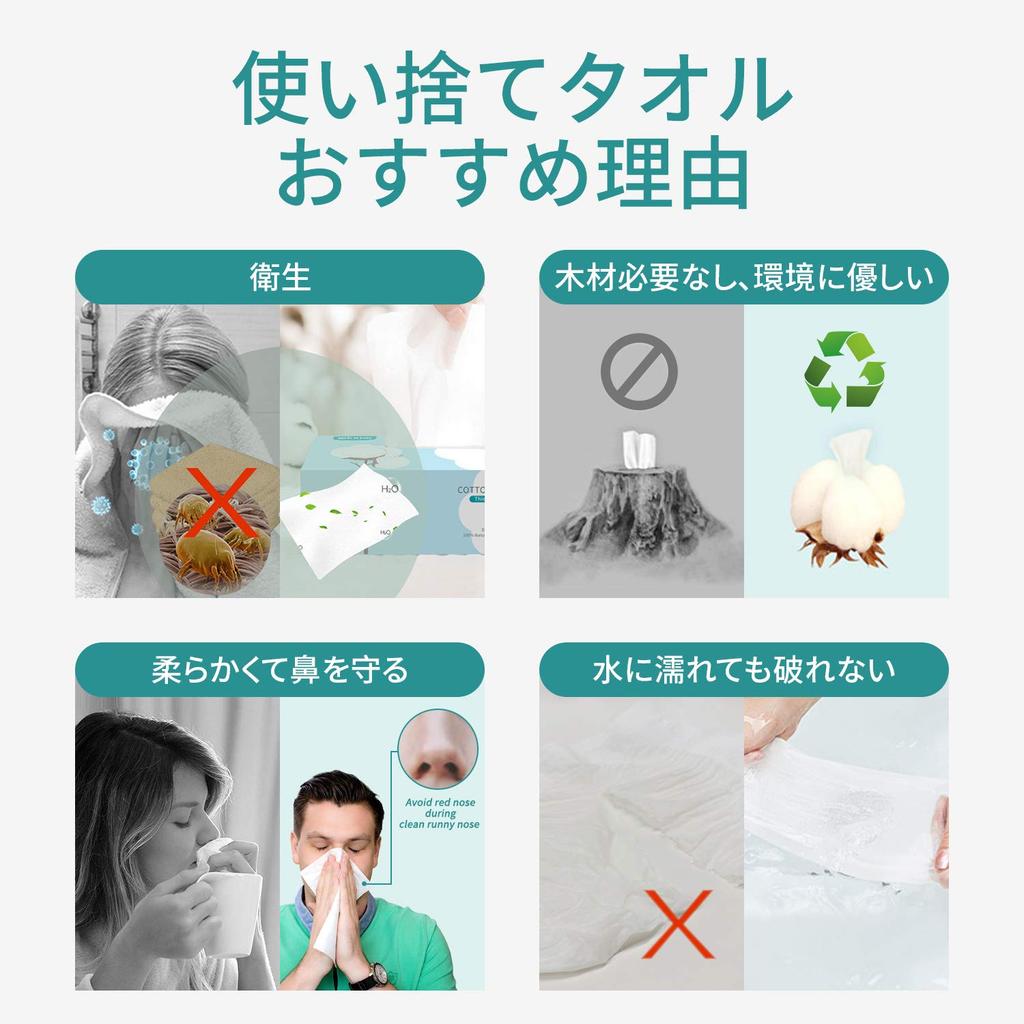 Winner Face Natural Disposable Face for Hand Face Makeup Sensitive 20x20cm Packs of Towels, OEKO-TEX® Certified, 200-Count, Cotton, Towels, Lint-Free,