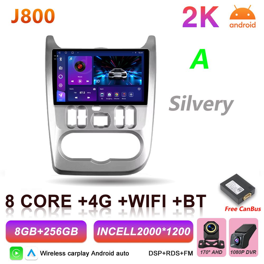 Android Auto Carplay For Renault Logan 1 Sandero 2009 2010 2011 - 2017 Largus Dacia Duster Car Radio Multimedia Player GPS DSP