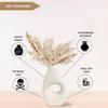 Latest Ceramic 'Uneven Donut Vase' 5 Inch - Set of 1 | Decorative Donut Vase for Dried Flowers and Pampas Grass | Vases for Home Decor,