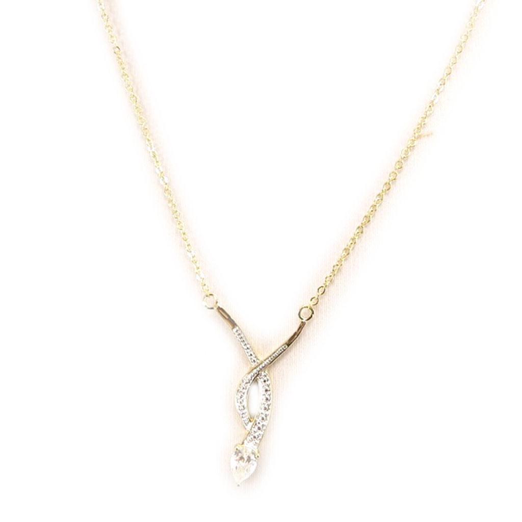 Les Trésors De Lily [D6726] - Gold Plated Necklace 'Temptation' White Gold - 3 Cm