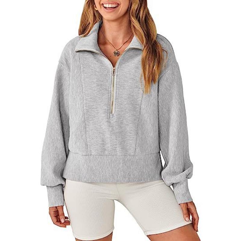 Осенне-зимняя женская свободная толстовка с длинным рукавом и застежкой-молнией