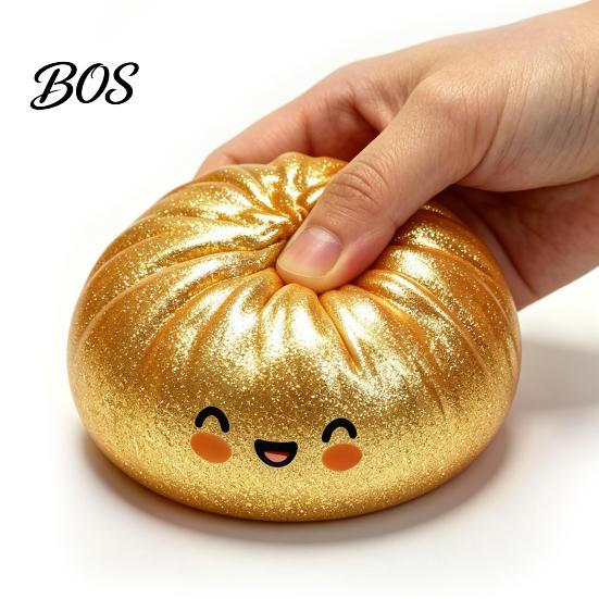 Durable Squeeze Ball Steamed Bun Stress Ball, Soft TPR Dumpling Toy Tactile with Mini Inside, Slow Rising Fidget for Adults Portable