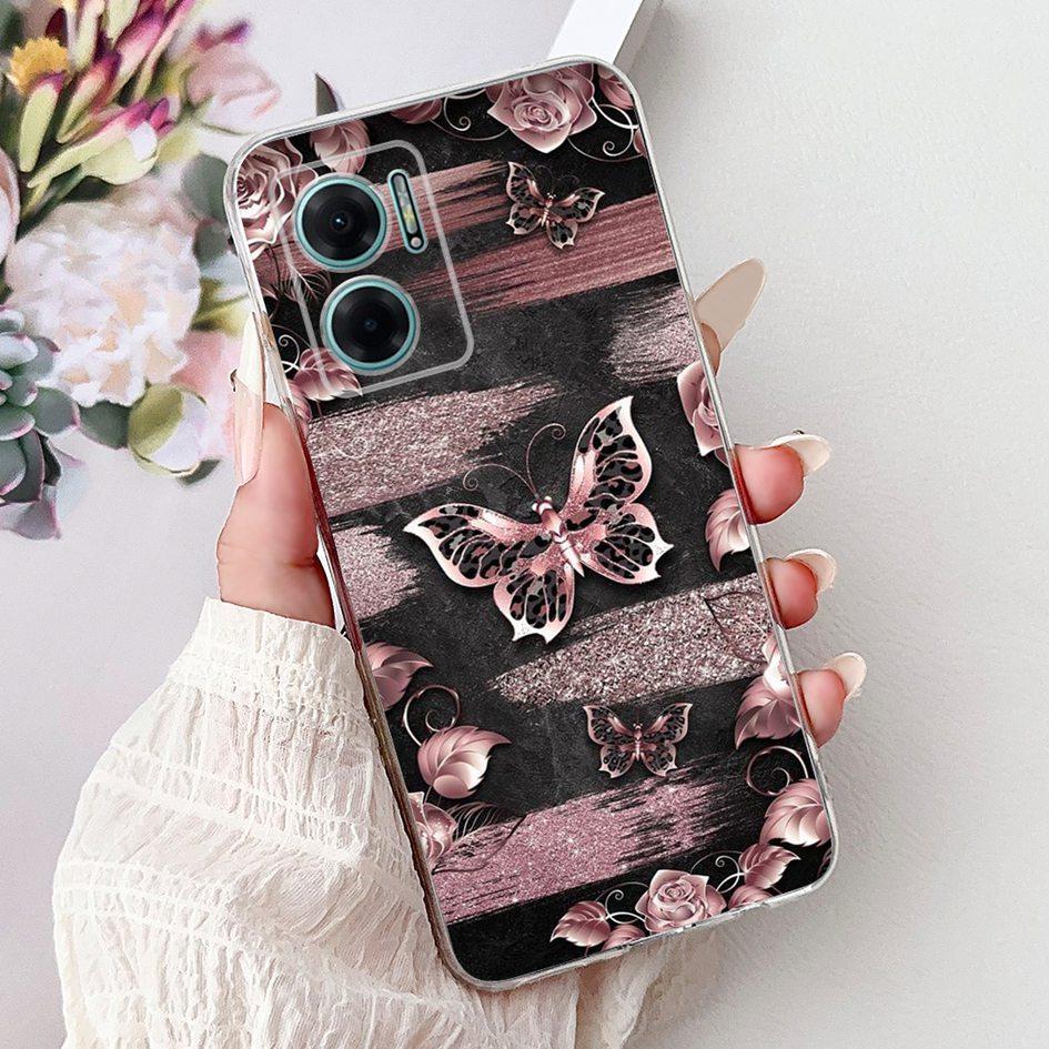For Xiaomi Redmi Note 11E 5G Case Popular Flower Love Heart Soft Silicone Capa Back Cover For Xiaomi Redmi 10 11 Prime 5G Bumper