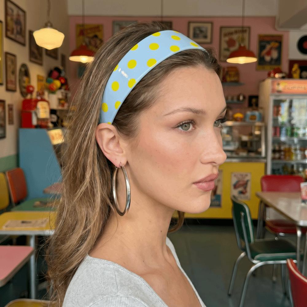 Wide Brim Acetate Plate Headband Retro Headwear Vintage Polka Dot Hair Hoop Commute