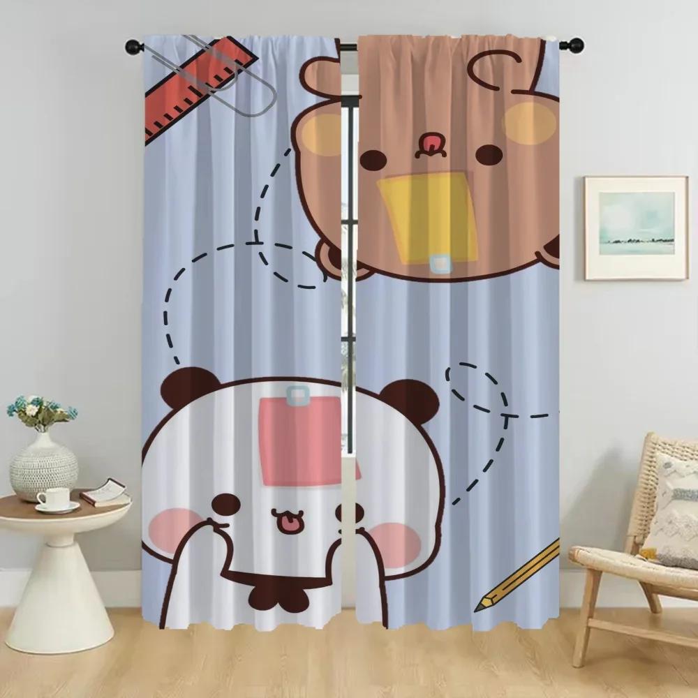 Кухонные шторы Детская комната Kawaii Bear Домашний интерьер Шторы для камеры Шторы для гостиной Тюль для перегородки в спальню
