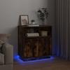 LED Sideboard Smoked Oak 71 x 34.5 x 75 cm Particleboard