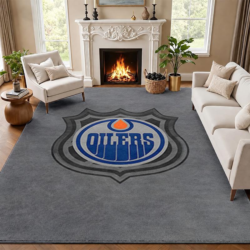 Edmonton Oilers Carpet Door Mat for Living Room or Bedroom Protective Mat Under Chair Office Decoration Christmas Gift Birthday Present