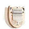 GECKO Kalimba 8 Key Beginner Set Thumb Piano Cat Cute Camphor Wood Gift Case Box Adjustment Hammer Strap Sheet Music Collection & + + +