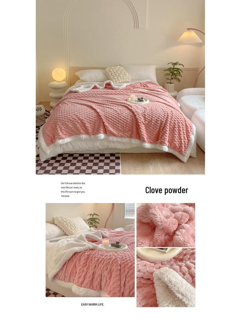 Golden Turtle Velvet Double-Layer Fleece Blanket - Flannel & Lamb Velvet for Autumn/Winter