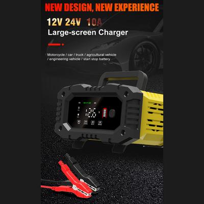 Полностью автоматические зарядные устройства FOXSUR 12V10A 24V5A для обслуживания автомобильных аккумуляторов Trickle