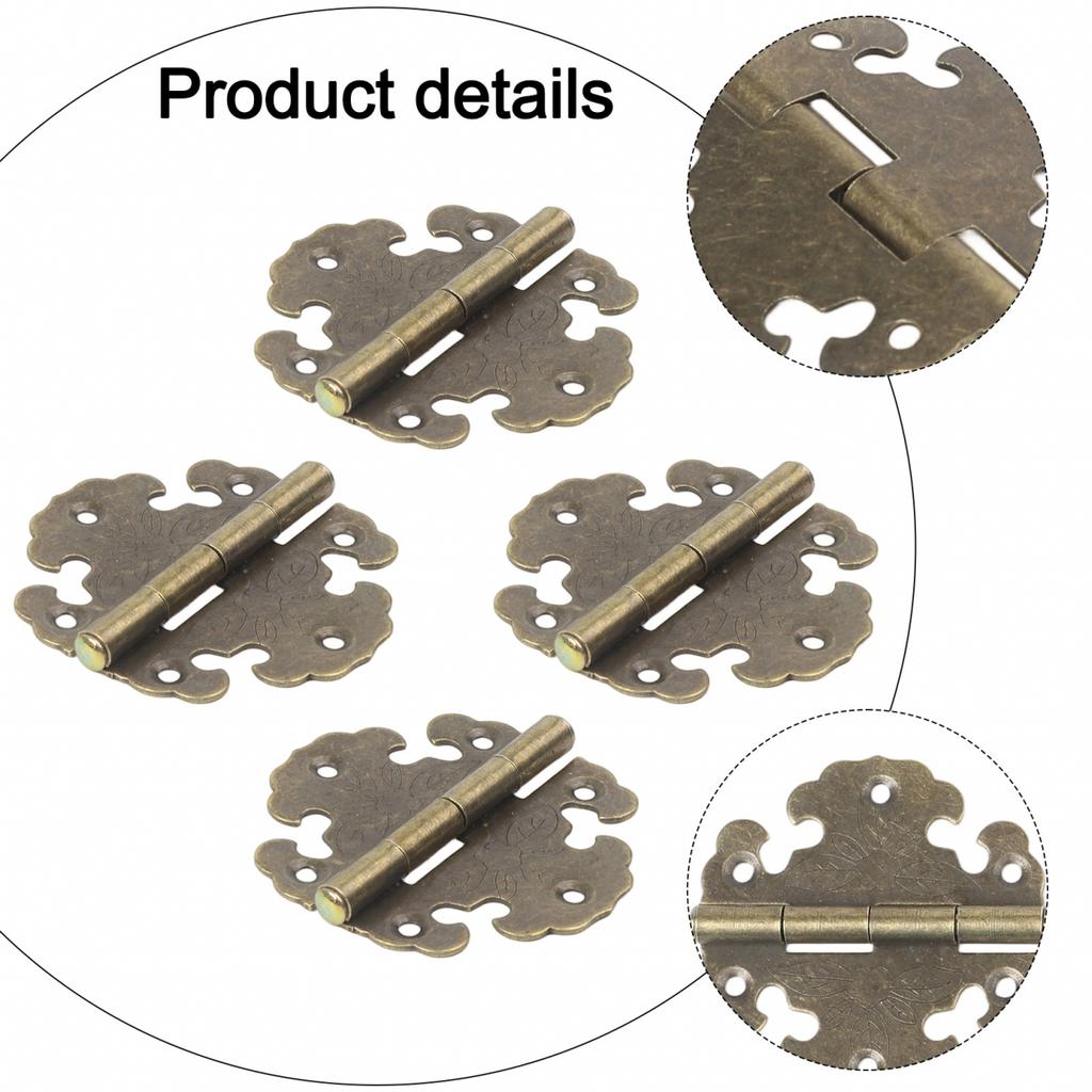 Antique Style Decorative Hinge Set Designed to Fit Various Wood Designs