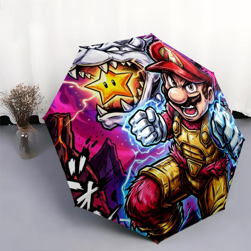 1 шт. Автоматический складной зонт с рисунком Super Mario, 8 спиц, портативный, складной, для путешествий, Рождественский, День рождения, Подарок