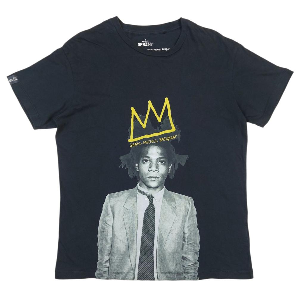 Jean-Michel Basquiat X Andy Warhol Crown MoMA New York Black T-Shirt Size S/M