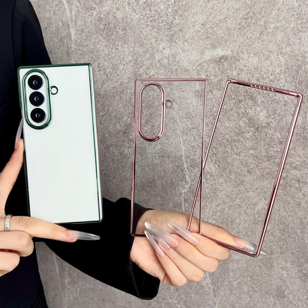 Гальванизированный прозрачный мягкий силиконовый чехол для Samsung Galaxy Z Fold 7 6 5 5G ультратонкий противоударный защитный чехол для Z Fold7