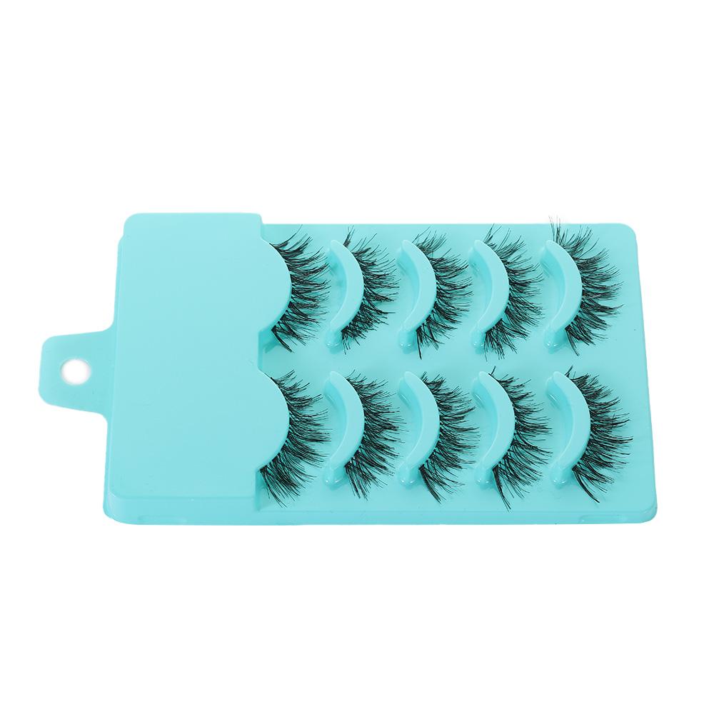 5 Pairs Makeup Long Cross Thick Black Eye Lashes Extension False Eyelashes Handmade