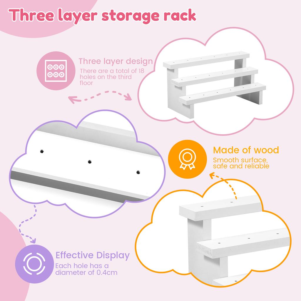 1/2 шт. Стенд для кейк-попсов с отверстиями Деревянная подставка для демонстрации конфет 3 яруса 15 отверстий Стенд для леденцов Свадебная вечеринка Размещение десертов