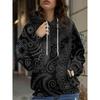 Womens Oversized Hooded Long Sleeve Sweatshirt With Floral Plaid Print Comfortable Breathable Casual Top