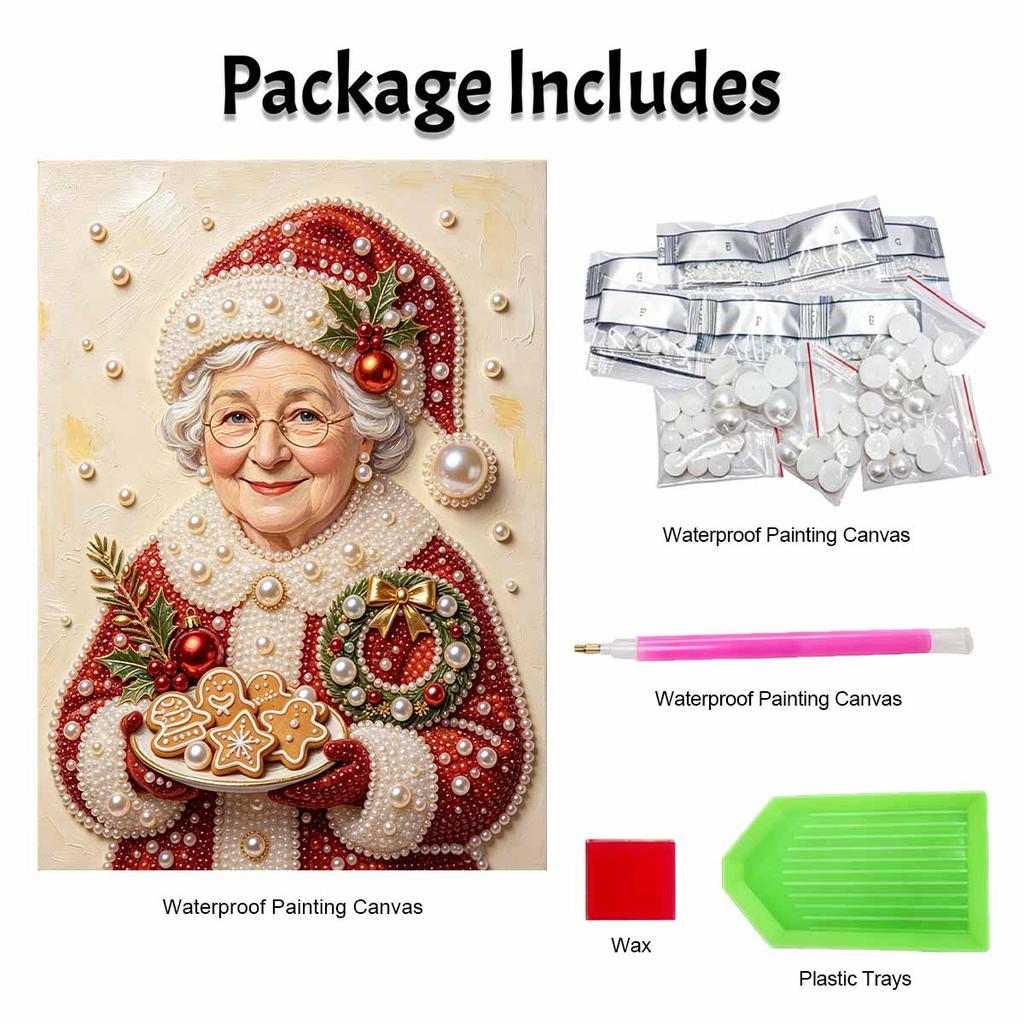 Christmas Pearl Painting Kit Handmade DIY Mrs Claus Gingerbread Home Decoration Painting