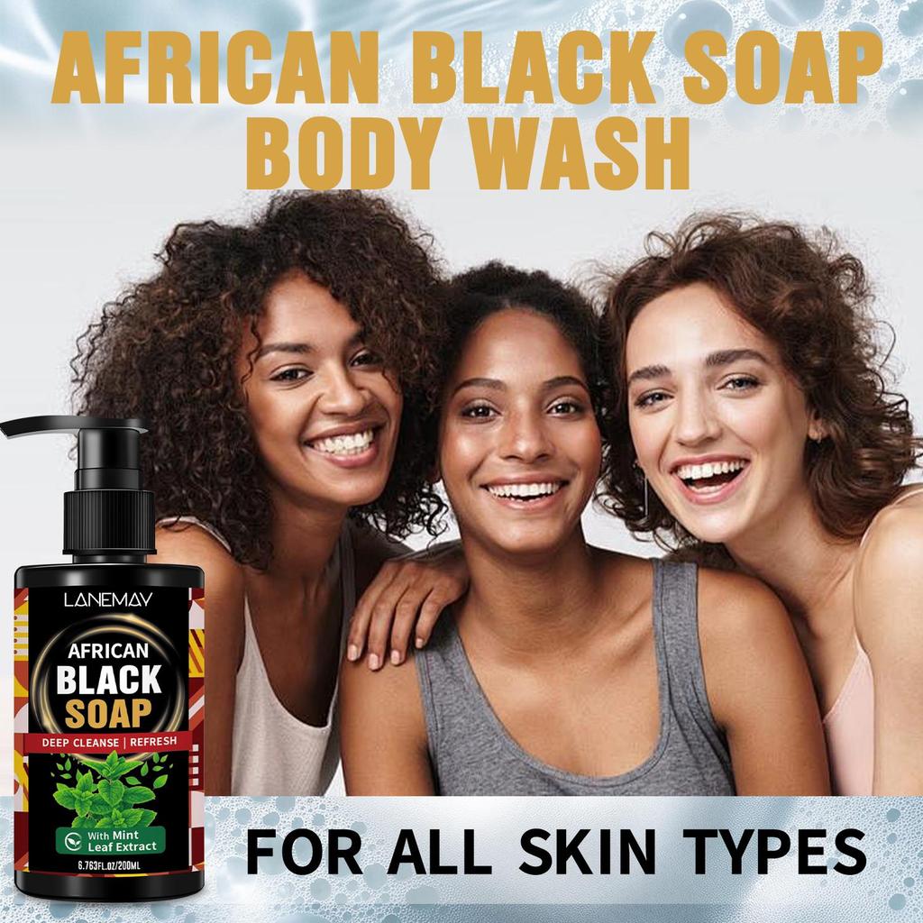 Гель для душа African Black Soap 200 мл - Глубокое увлажнение и питание кожи тела, ровный тон кожи - Легкая формула, подходит для всех типов кожи