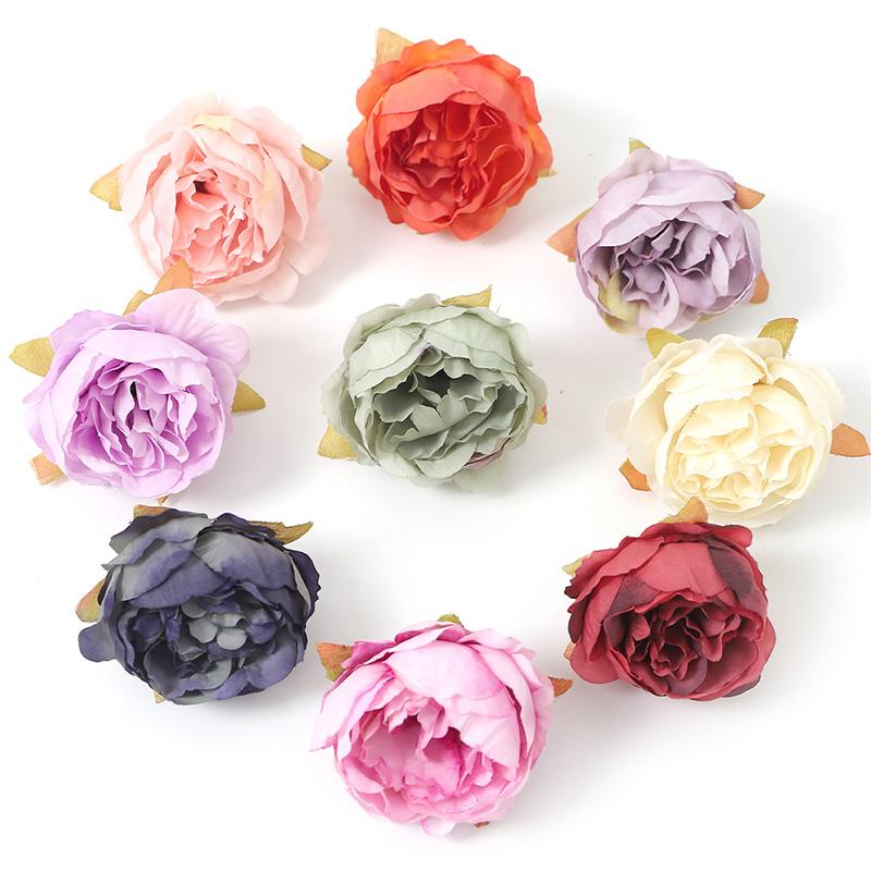 3/5/10Pcs High Quality Silk Artificial Rose Flower Head Artificial Flower Home Room Wedding Decoration DIY Garland Craft Flower