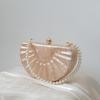 Woman New Wallet Fashion Solid Acrylic Beige Party Vintage Evening Bags Champagne Semicircle Clutch Wedding Women Casual Handbag