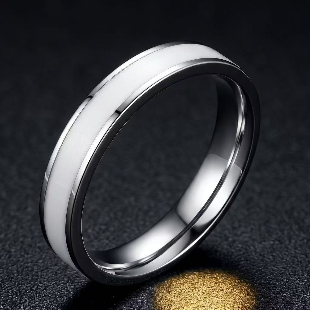 Stainless Steel Ring Women's European and American Simple Very Fine Titanium Steel Ring Ring Niche Tail Ring