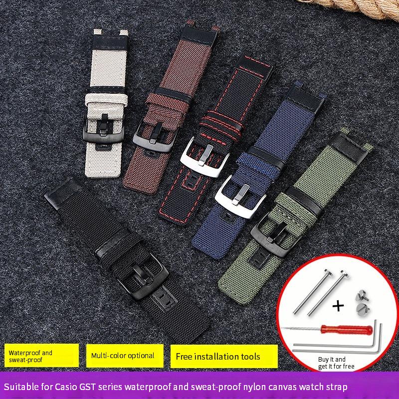 Классический ремешок для часов Casio G-Shock GST-B100/S130/W300G/400G/W330/W120 Series Canvas ремешок для часов для мужчин браслет на запястье