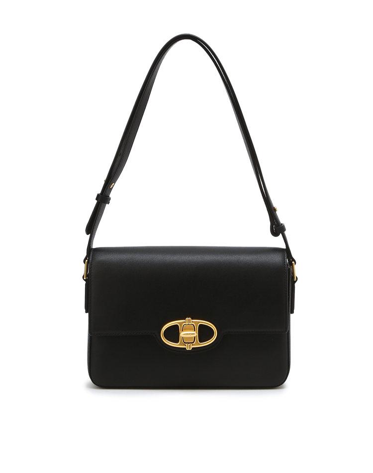 Athe Vanessabruno [Meringue] Black Alexandra Leather Plain Shoulder Bag M Aaba5F368Bk